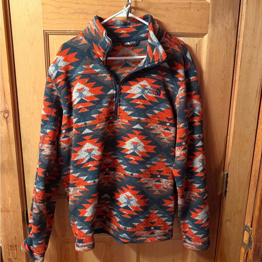 The North Face Orange and Blue Patterned Jacket